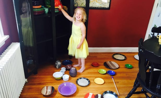 Bea doing dishes