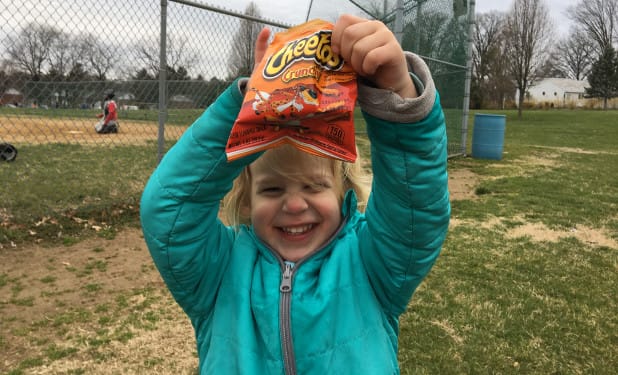 Beatrix with Cheetos
